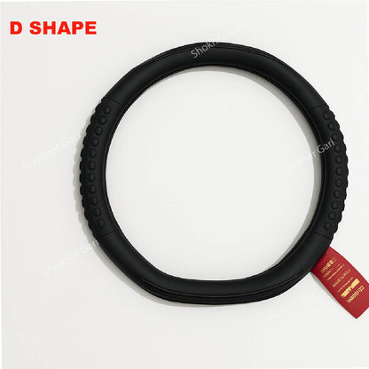 D Shape Artificial Leather Steering Wheel Cover image 3