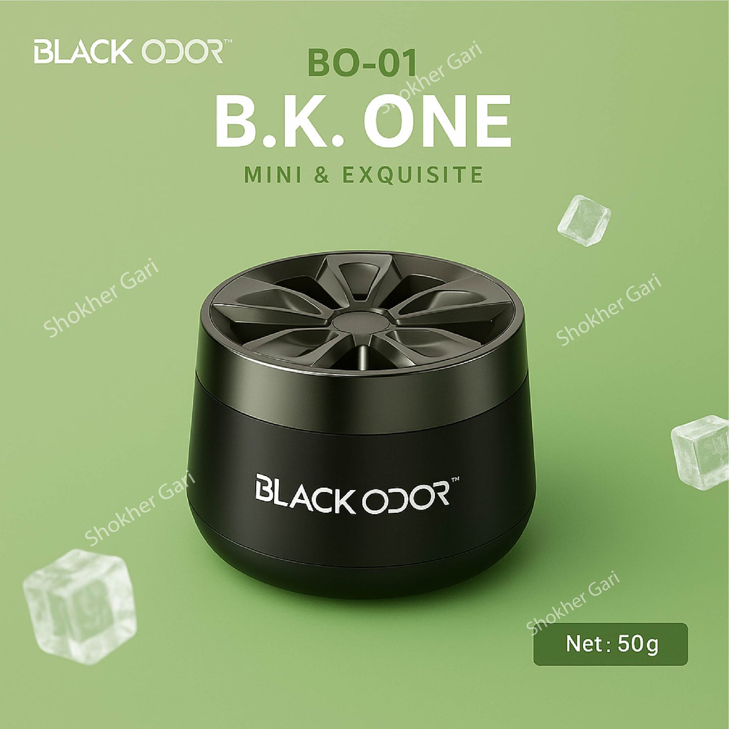 BO-1 Cup holder Black Odor Luxury Car &amp; Home Perfume - Black One image