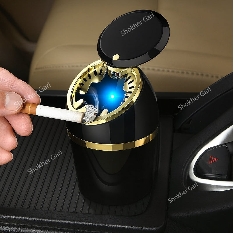 1pcs Steel Liner Small Auto Ashtray with LED Light image 0