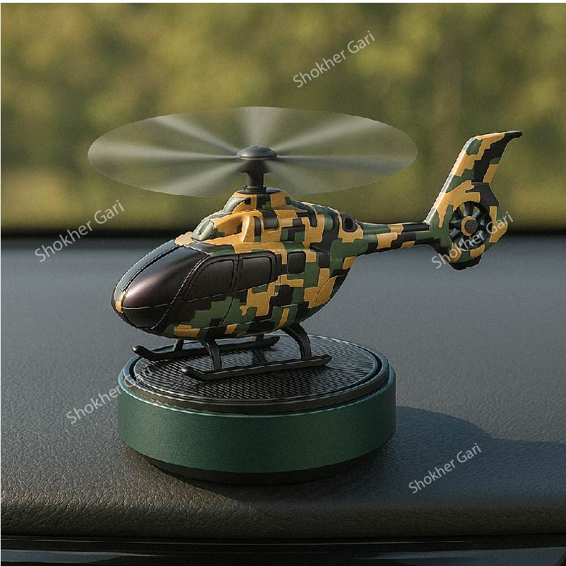 Army Style Solar Powered Air Freshener For Car Dashboard Decoration and Fragrance (2 in 1) image 1
