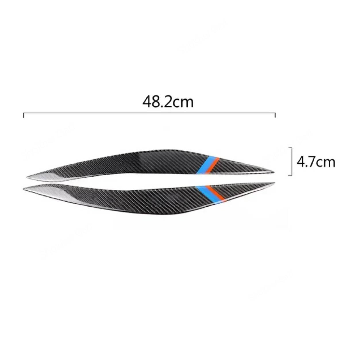 2pcs Carbon Fiber Car Headlights Eyebrows Stickers image 2