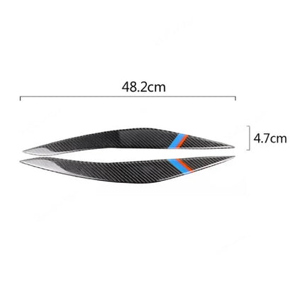2pcs Carbon Fiber Car Headlights Eyebrows Stickers image 2