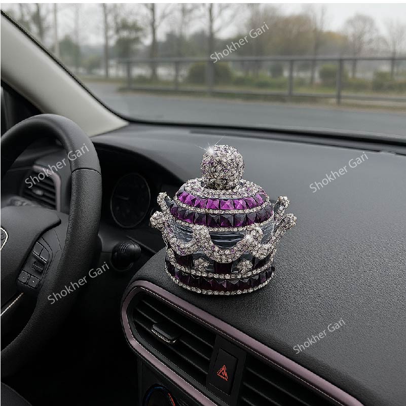Crystal Crown Car Air Freshener - Crystal Car Fragrance Ornament with Refreshing Smell image 1