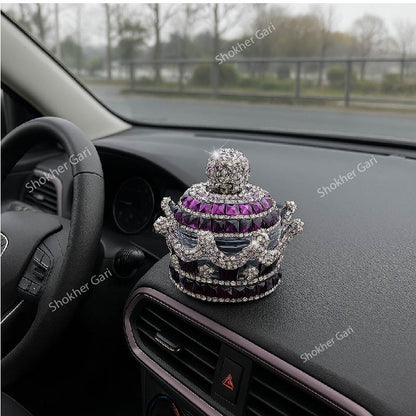 Crystal Crown Car Air Freshener - Crystal Car Fragrance Ornament with Refreshing Smell image 1