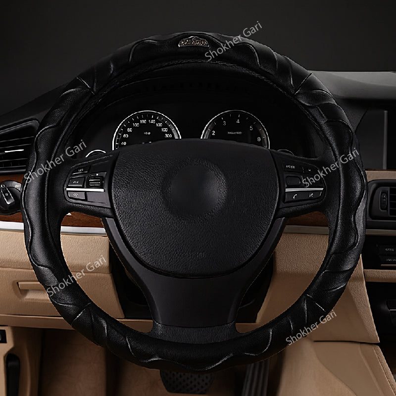 Car Designer Black Steering Wheel Cover image 0