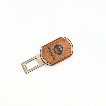 1pcs Brown PU Leather 2 IN 1 Seat Belt Clip image 3
