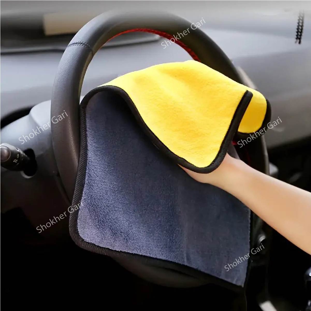 Car Cleaning Soft MicroFiber Towel 3 colours and 3 size - 40x60cm, Yellow image