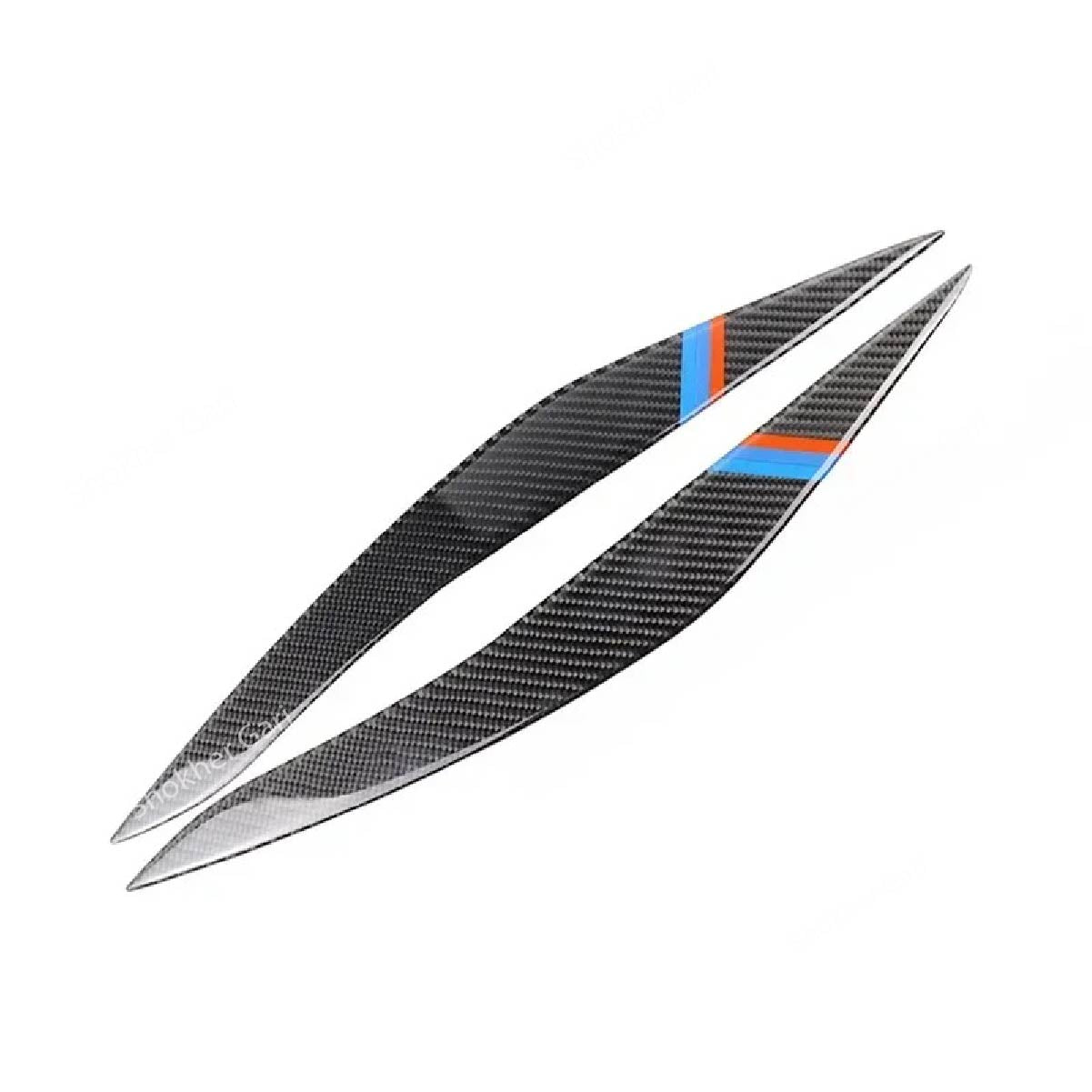 2pcs Carbon Fiber Car Headlights Eyebrows Stickers image 5