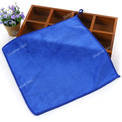 Car Cleaning Dry Microfiber Towel (Blue) 15*25cm image 4