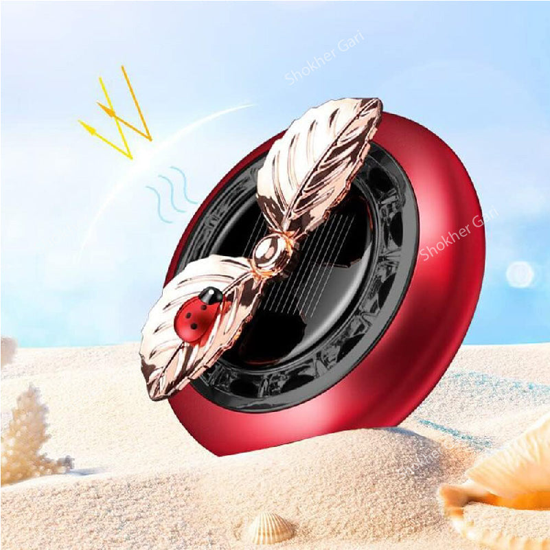 Solar Aroma Leaf Car Perfume and Showpiece - Red image
