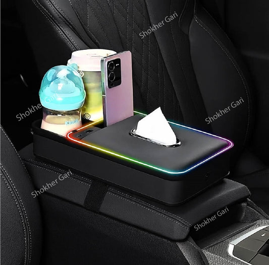 Armrest Storage Box with LED Ambient Lighting image 0