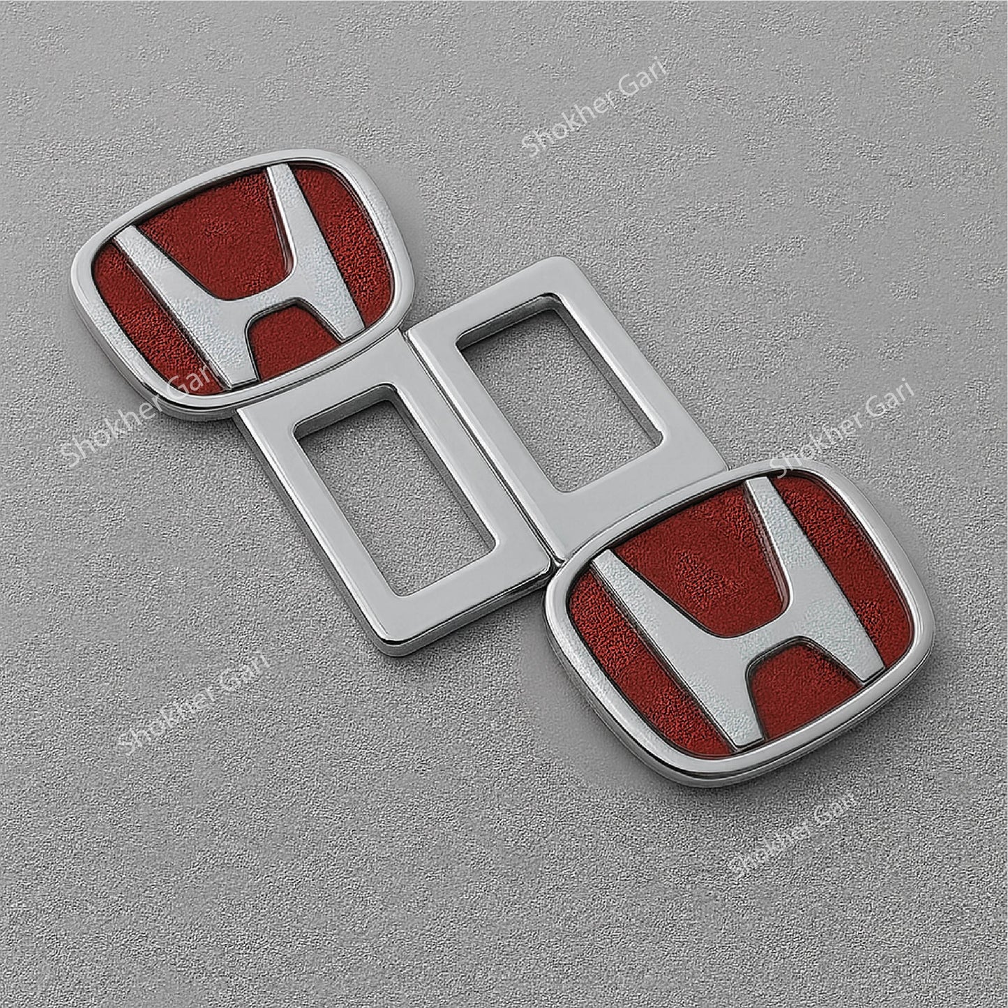 Car Seat Belt Clip Metal Toyota Red With Logo 2 pcs image 1