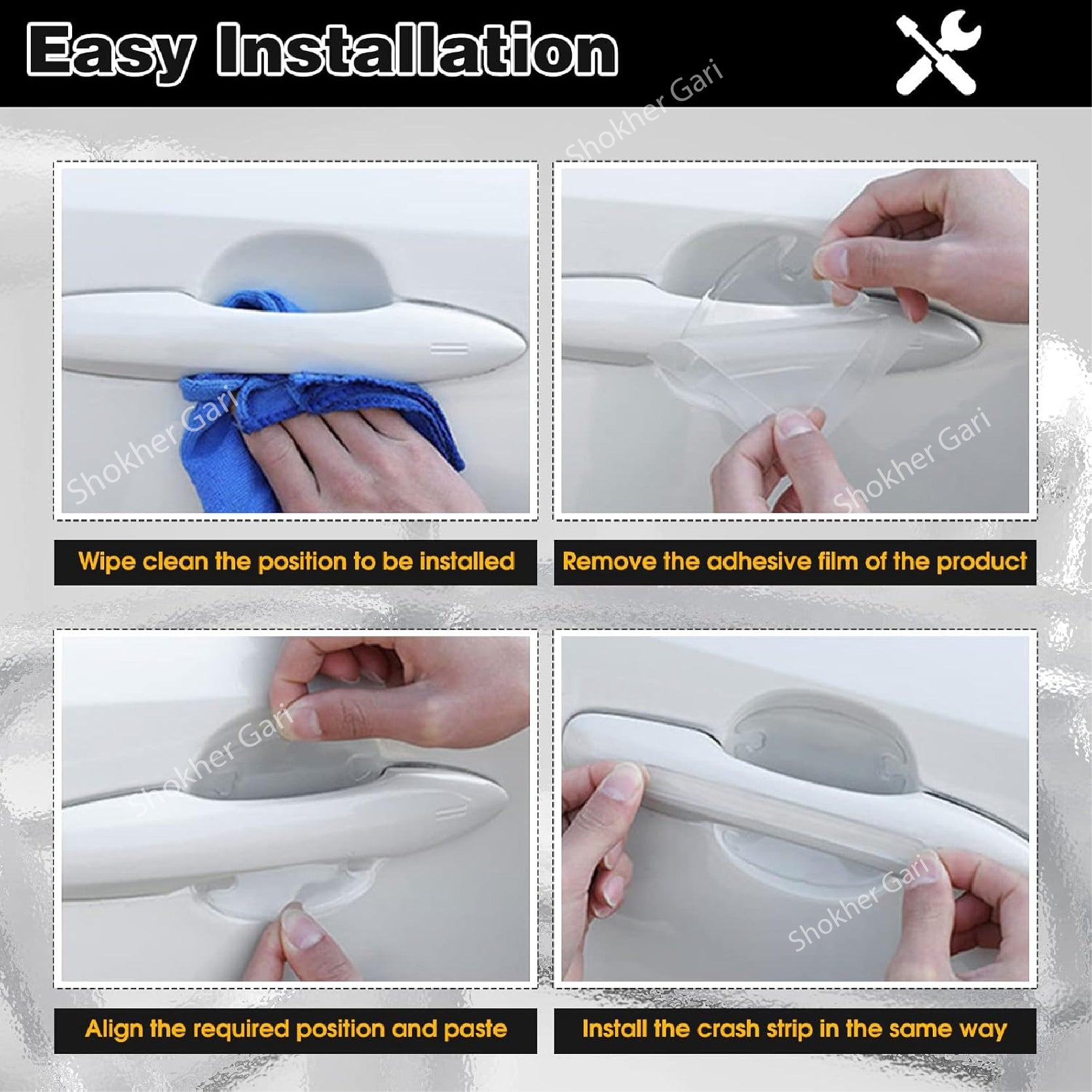 8 Pcs Universal Transparent Silicone Door Handle Cover image 2