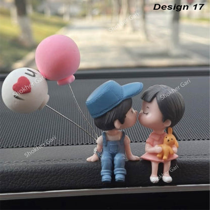 Car Dashboard Showpiece Cute Cartoon Couple Action Doll Balloon - 17 image