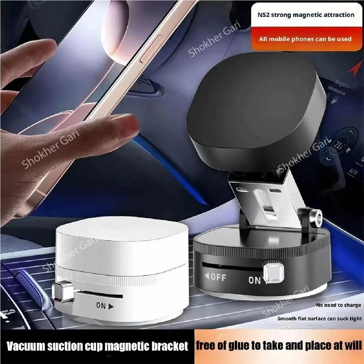 Square Shape Magnetic Car Phone Holder Multi-functional image 3