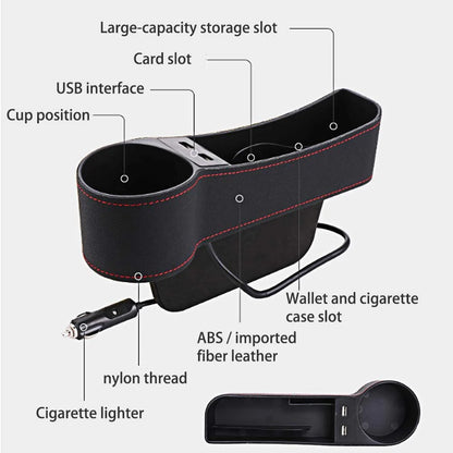 Car USB Cup Holder and Seat Gap Organizer image 4