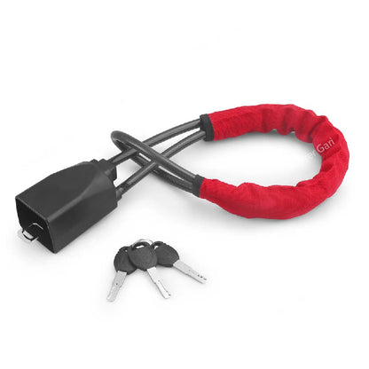Car Steering Wheel Lock and Seat Belt Anti-Theft Lock with Keys - Red image