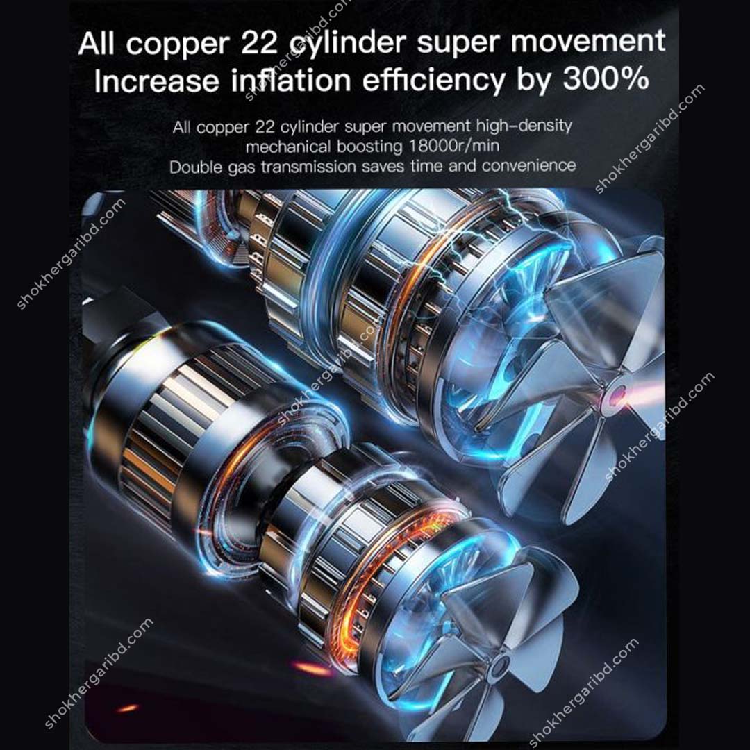 Yesido VC04 Car Portable Air Pump  Inflator Pump Wireless, Multifunctional Air Pump – 150PSI 4000mAh image 2