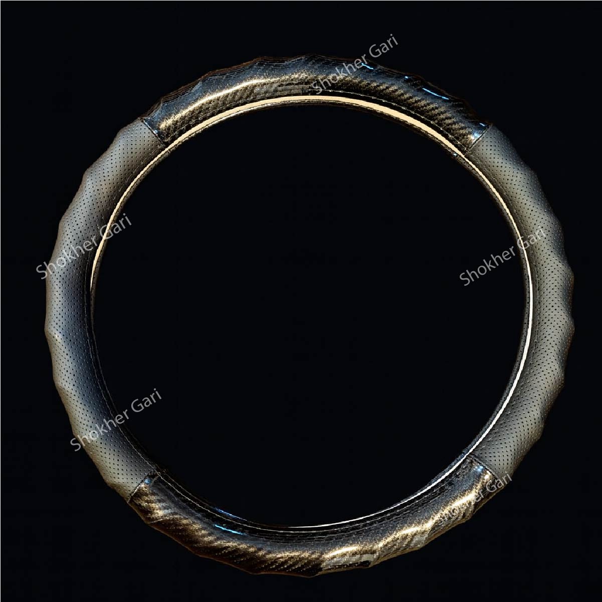 Car Grip Half Carbon Beat Steering Wheel Cover image 3