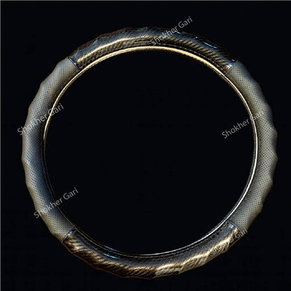 Car Grip Half Carbon Beat Steering Wheel Cover image 3
