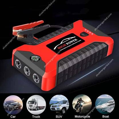 Car Red Jumper Starter with Air Pum &amp; Power Bank 99880 mAh image 4