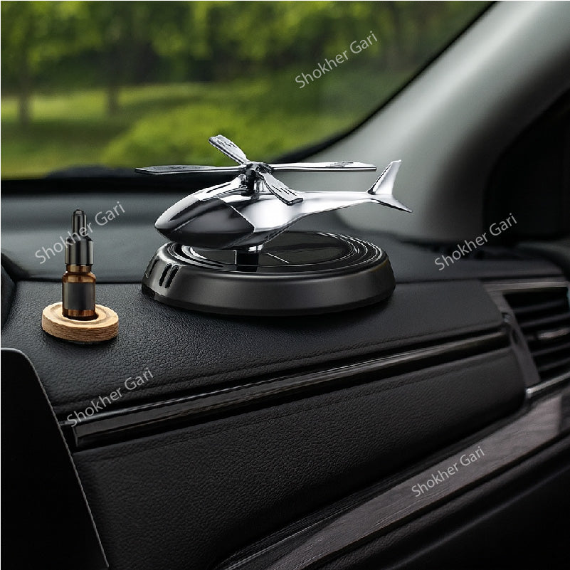 Car Solar Helicopter Air Freshener Autorotation - Car Dashboard Showpiece And Perfume image 3