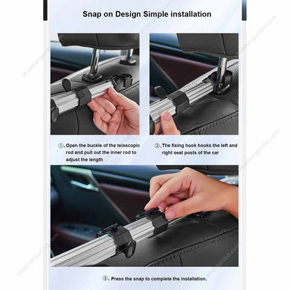 3-in-1  Car Headrest Pipe Cup Holder, Hook,Tablet image 2