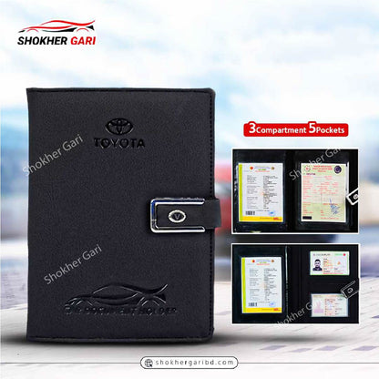 VIP Car &amp; Bike Documents Holder- 3 Compartment 5 Pockets image 0