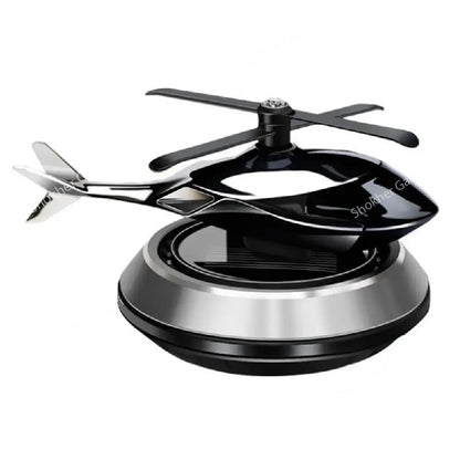 Helicopter Solar Perfume for Car Dashboard Decor - Silver image