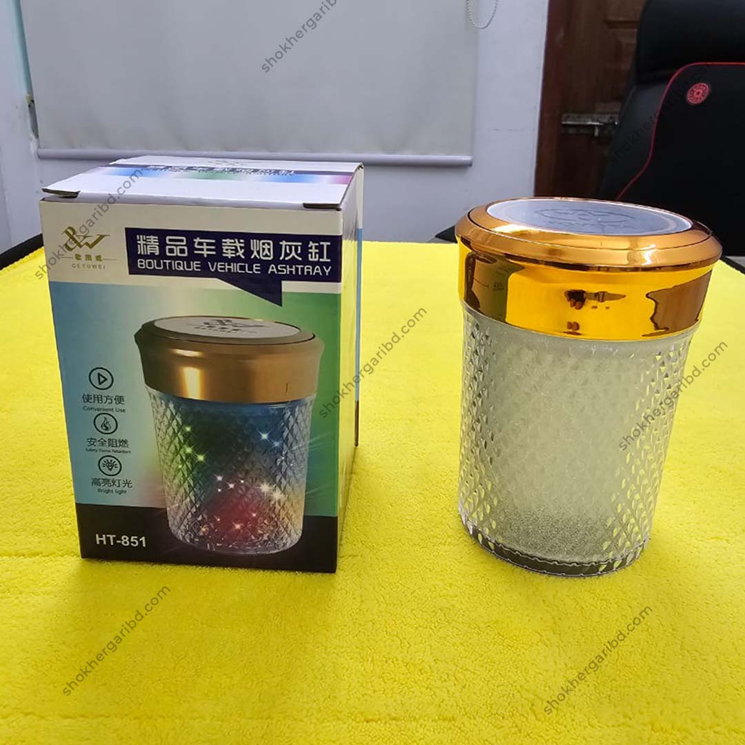 RGB Body Lighting Toyota Logo Car Ashtray with LED Light image 1