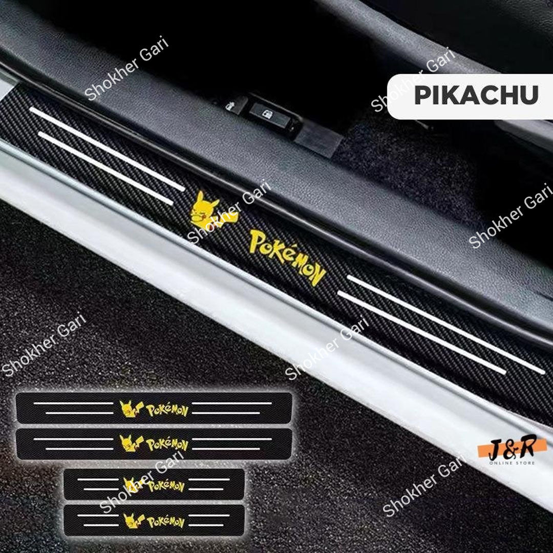 Carbon Fiber Car Door Sill Sticker Protector 4pcs Set