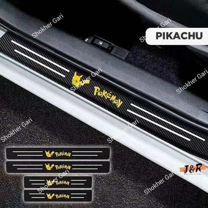 Carbon Fiber Car Door Sill Sticker Protector 4pcs Set