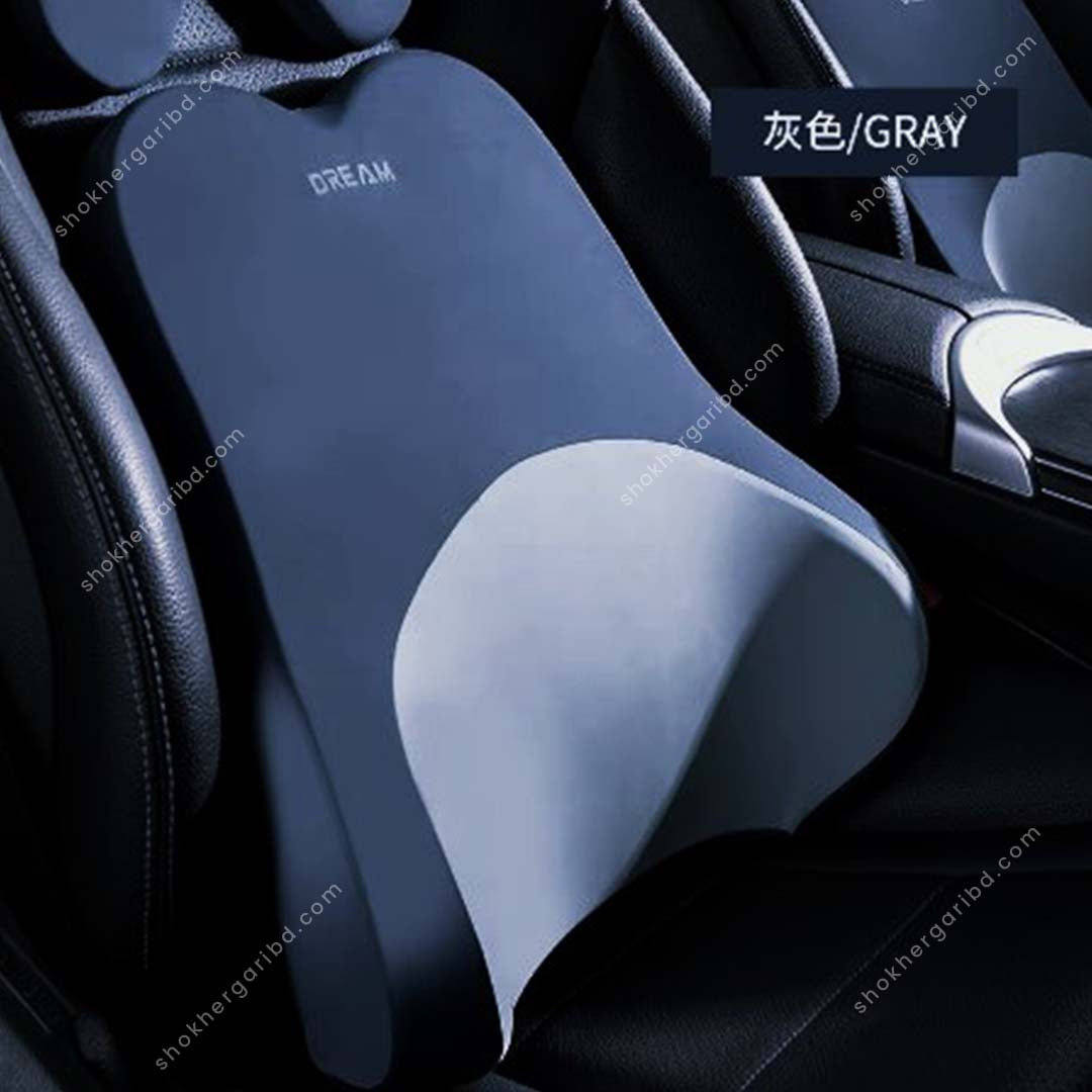 Slow Rebound Guard Car Neck &amp; Lumbar Pillow  2 Pieces – 1 Set image 0