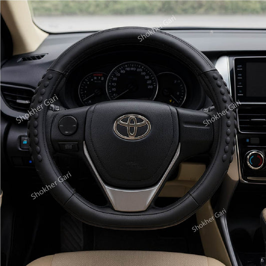 D Shape Artificial Leather Steering Wheel Cover image 0