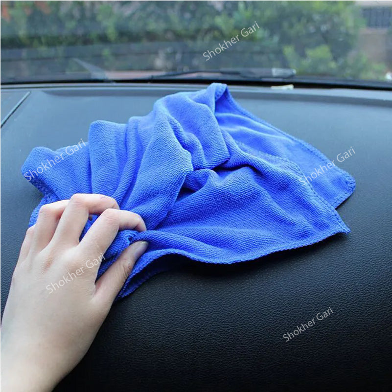 Car Cleaning Dry Microfiber Towel (Blue) 15*25cm image 2