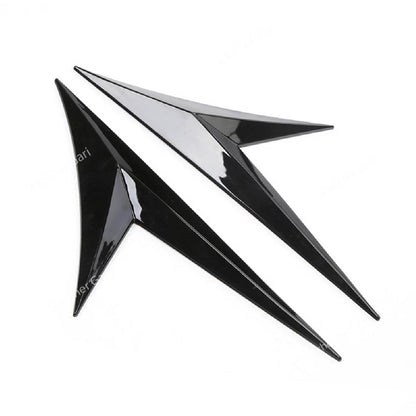 2pcs Car Fender Side Arrow Flow Vent Decoration Sticker Trim Cover - Black image