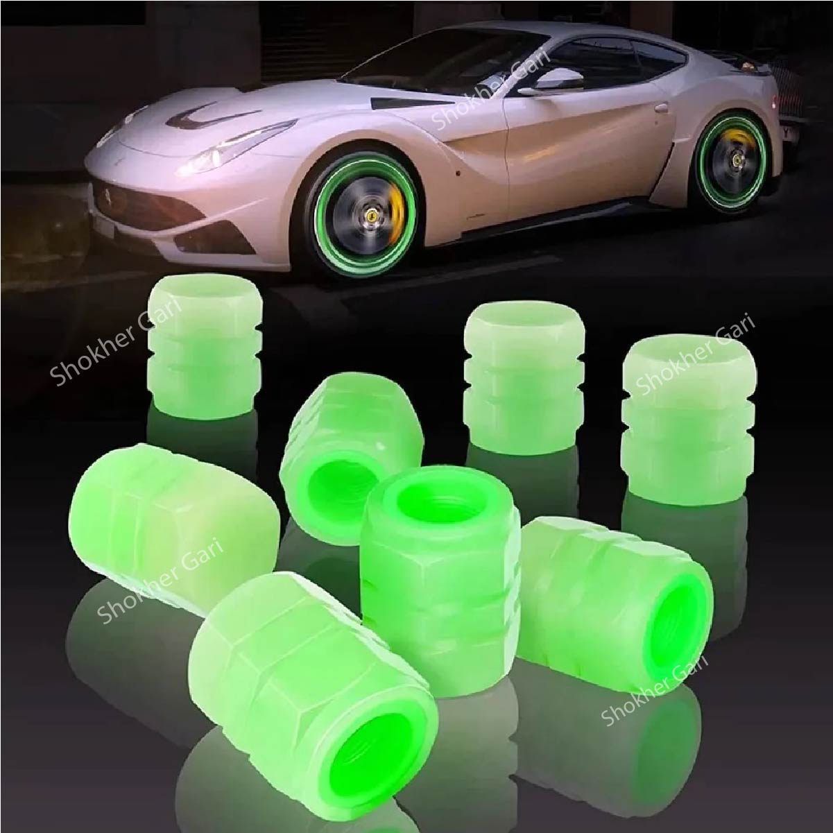Radiant Car Tire Valve Cap 4 Pcs Set image 1