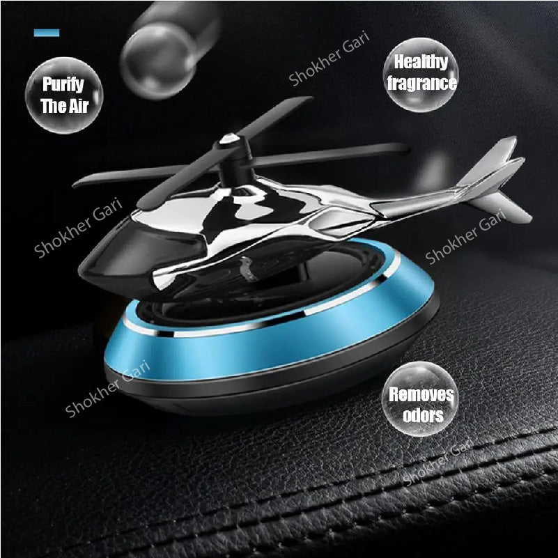 Helicopter Solar Perfume for Car Dashboard Decor image 1