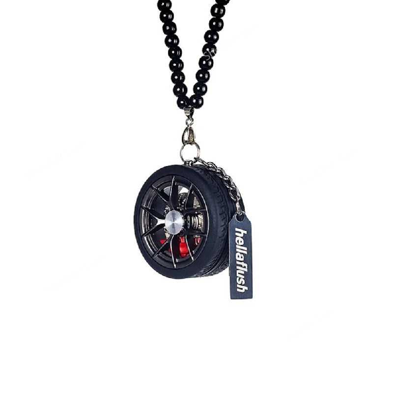 Wheel Car Mirror Rearview Hanging Chain image 2