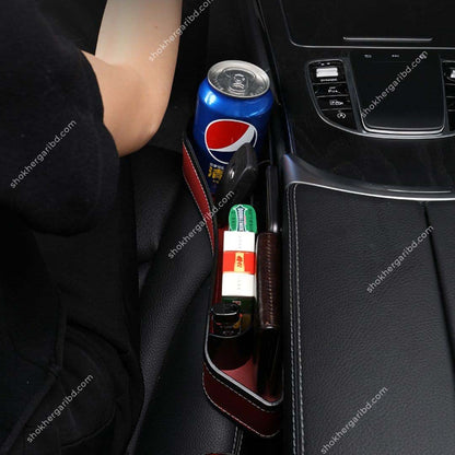 Multifunction PU Leather Portable Car Storage Box Seat Gap Filler Organizer image 2