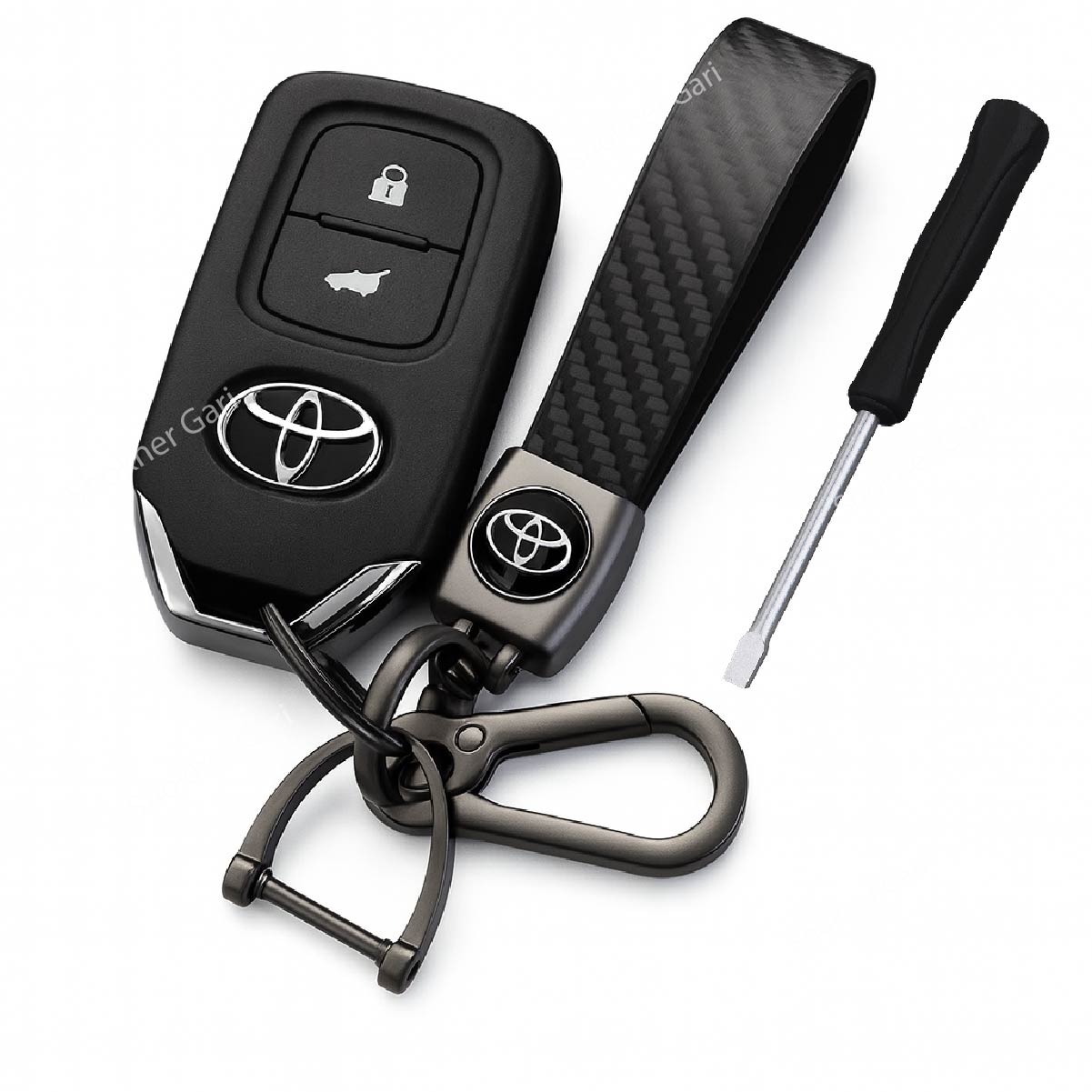 1Pcs Carbon Fiber Car Branded Keyring Artificial Leather image 3