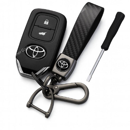 1Pcs Carbon Fiber Car Branded Keyring Artificial Leather image 3