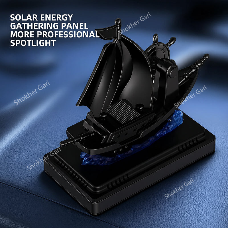 Boat Shape Design Solar Car Air Fresheners - Black image