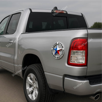 (3D Round Lone Star Black+Flag) image 0