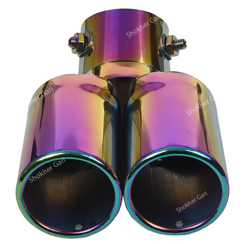 Exhaust Muffler Cap Stainless Steel 2 hole-4 (63C) image 1