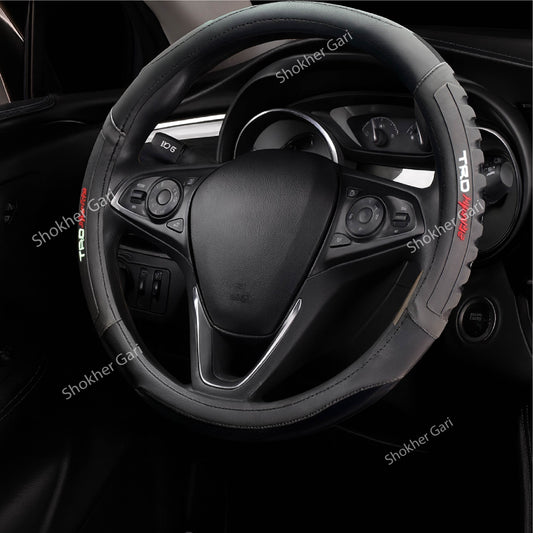 Stylish Artificial Leather TRD Steering Cover 3 Colours image 0