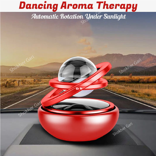 Double Ring Solar Car Perfume with Ball- Showpiece and Perfume image 0