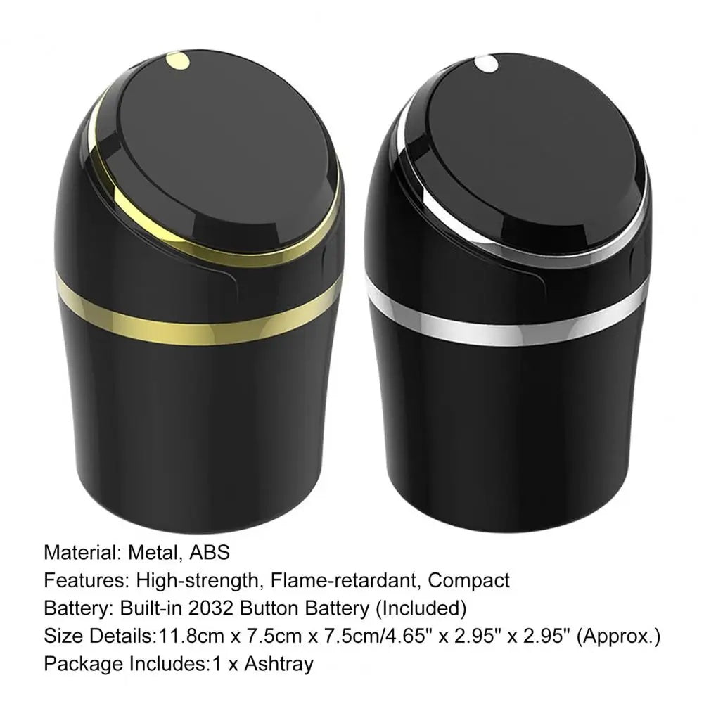 1pcs Steel Liner Small Auto Ashtray with LED Light image 2