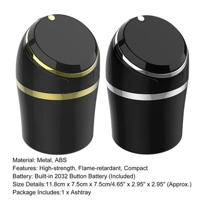 1pcs Steel Liner Small Auto Ashtray with LED Light image 2