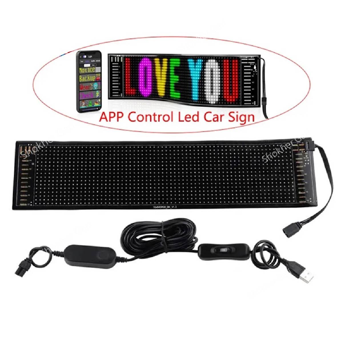 LED Car Sign Panel App &amp; Remote  Flexible  Display image 3